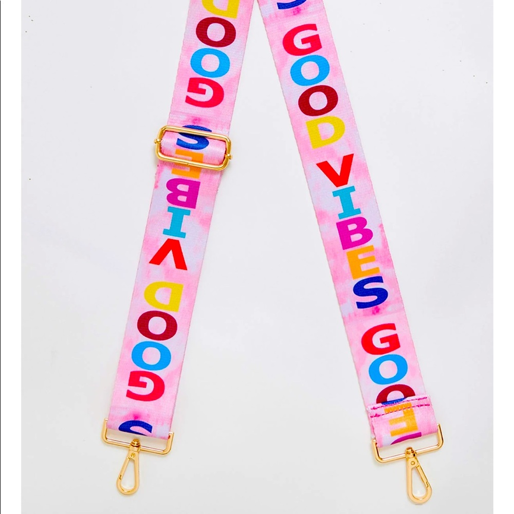 Social Threads Bag Strap *Good Vibes* Gold Hardware